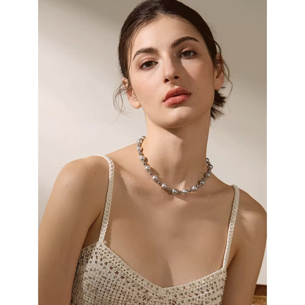 Megh Grey Pearl Necklace