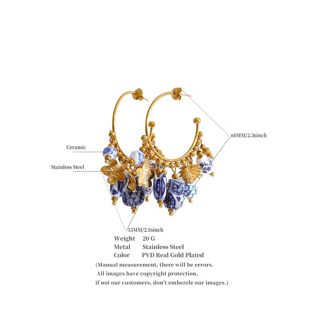 Leher Charm Hoop Earrings