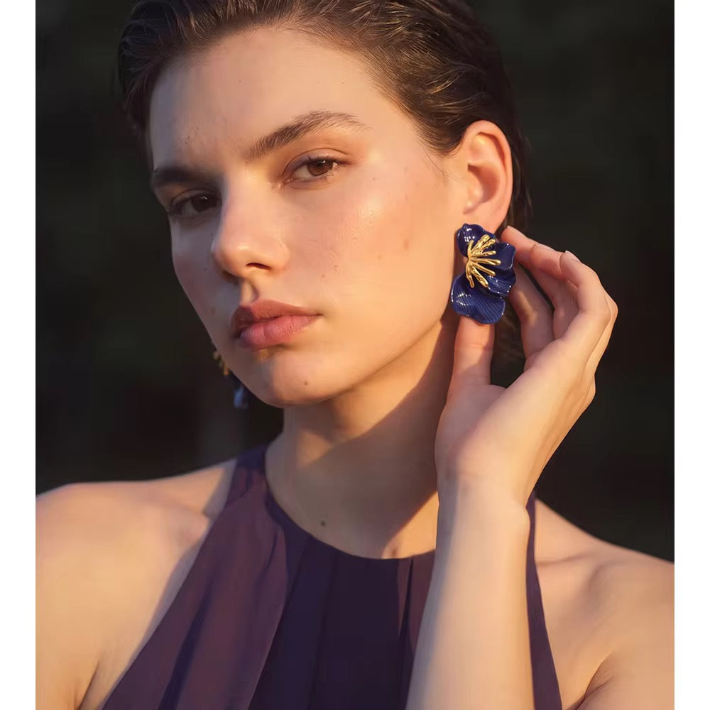 Poppy Statement Flower Earrings