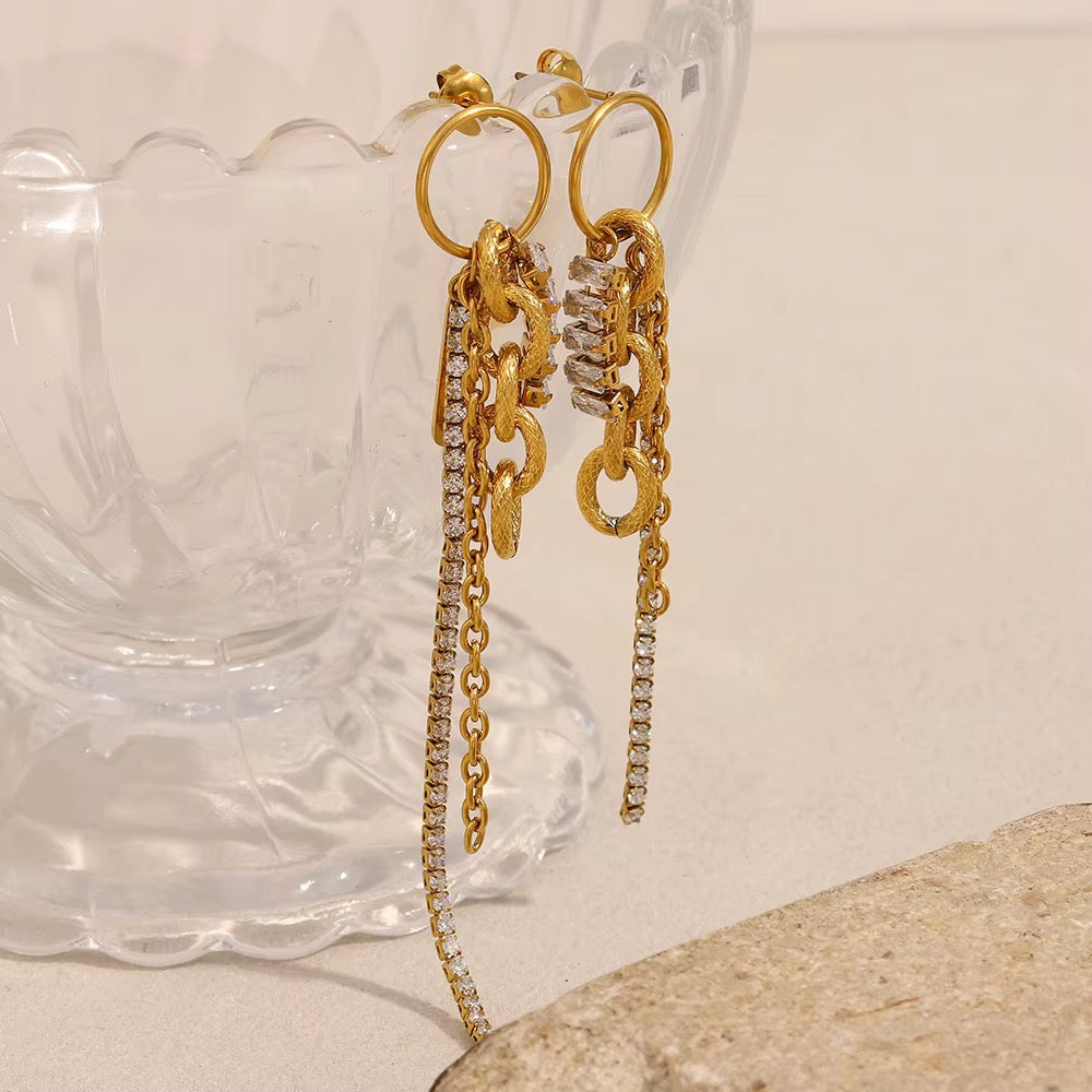 Adaa Asymmetric Chain Earrings