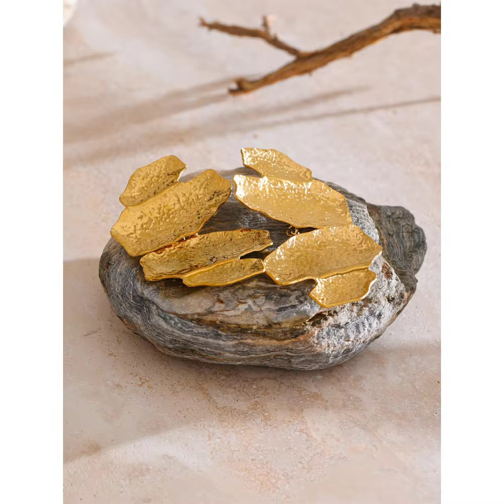 Midas Hammered Gold Drop Earrings