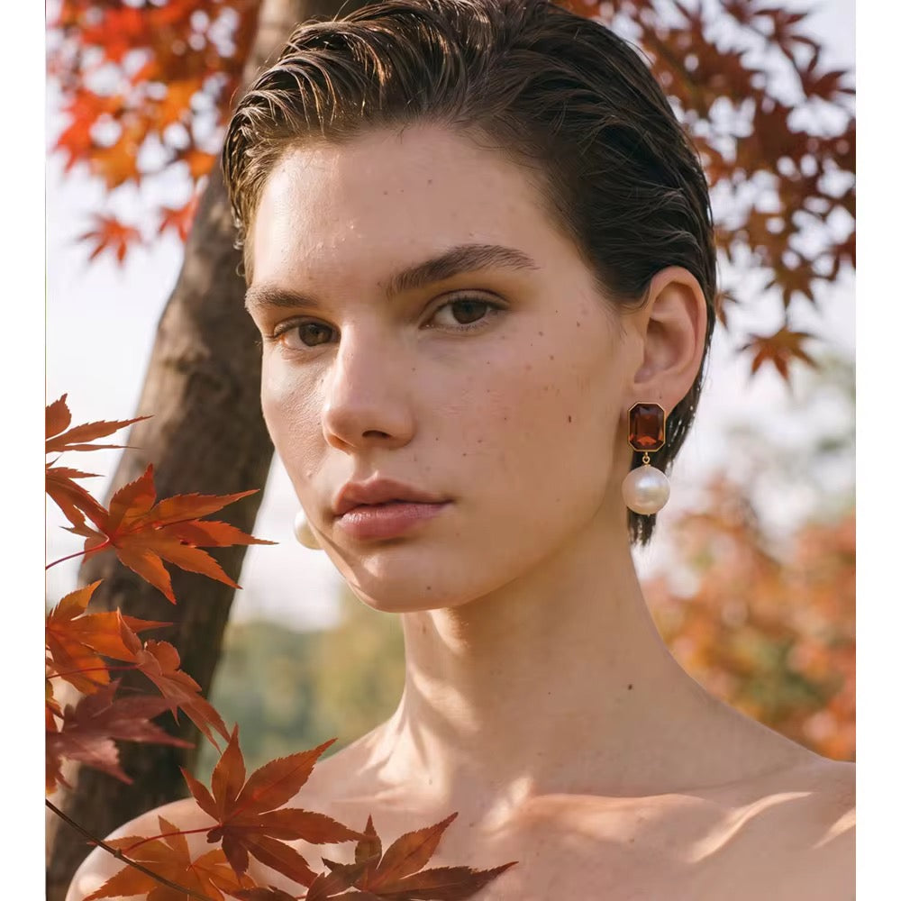 Esme Crystal Pearl Drop Earrings