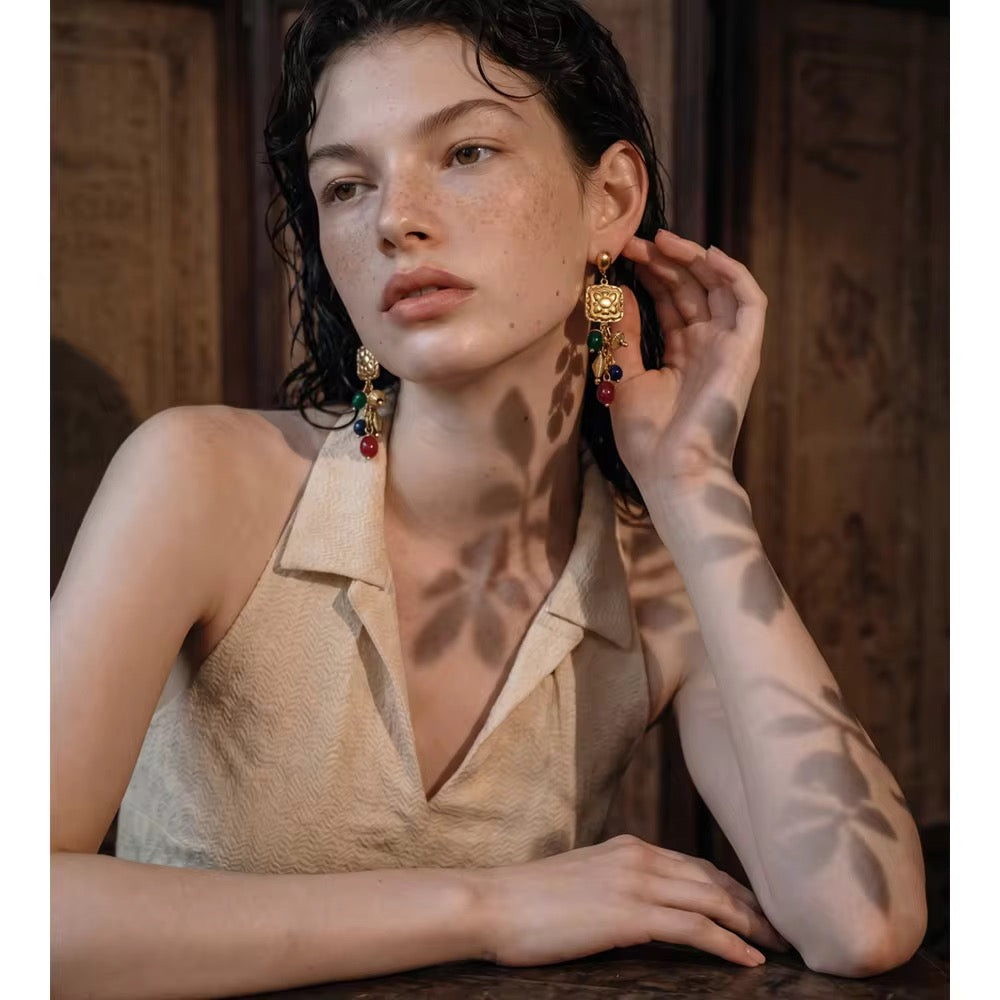 Padma Temple Drop Earrings