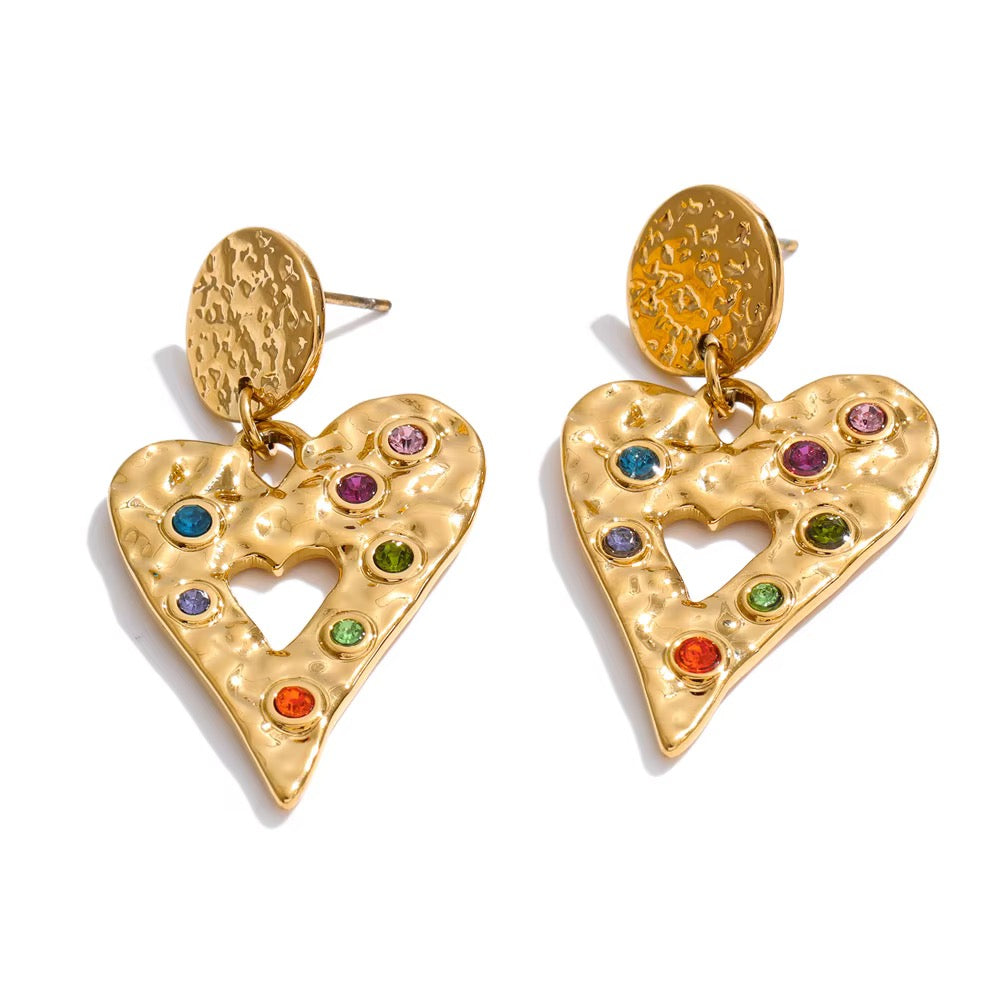 Frida Heart Drop Earrings