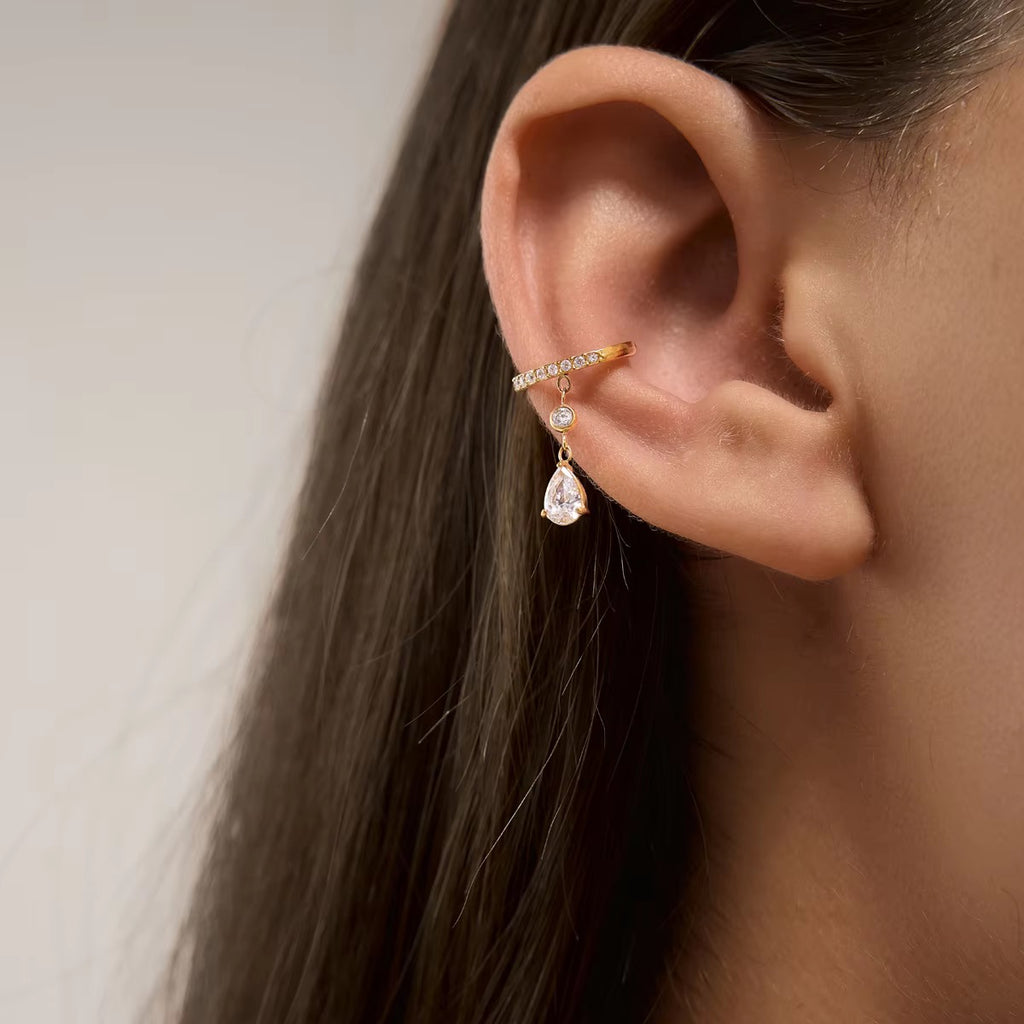 Tia Crystal Drop Ear Cuff