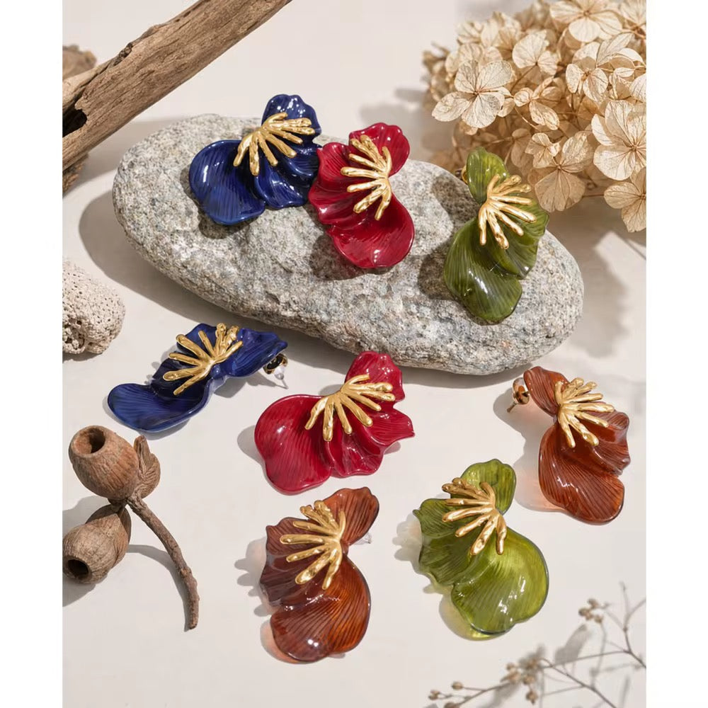 Poppy Statement Flower Earrings