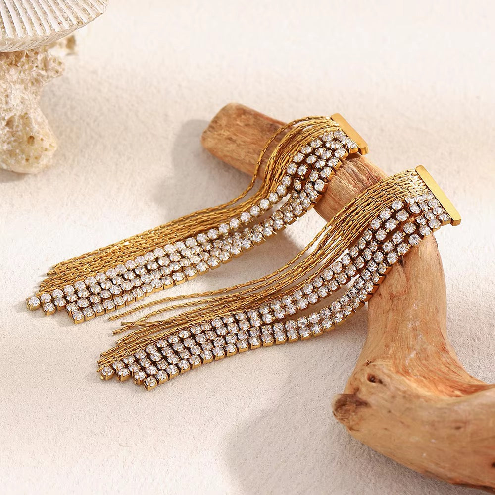 Zeenat Crystal Fringe Earrings