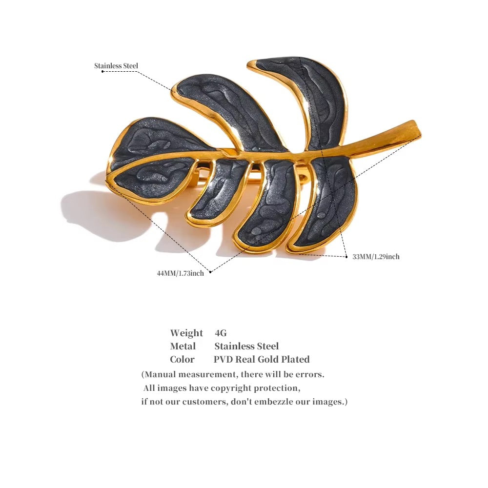 Pankh Leaf Brooch