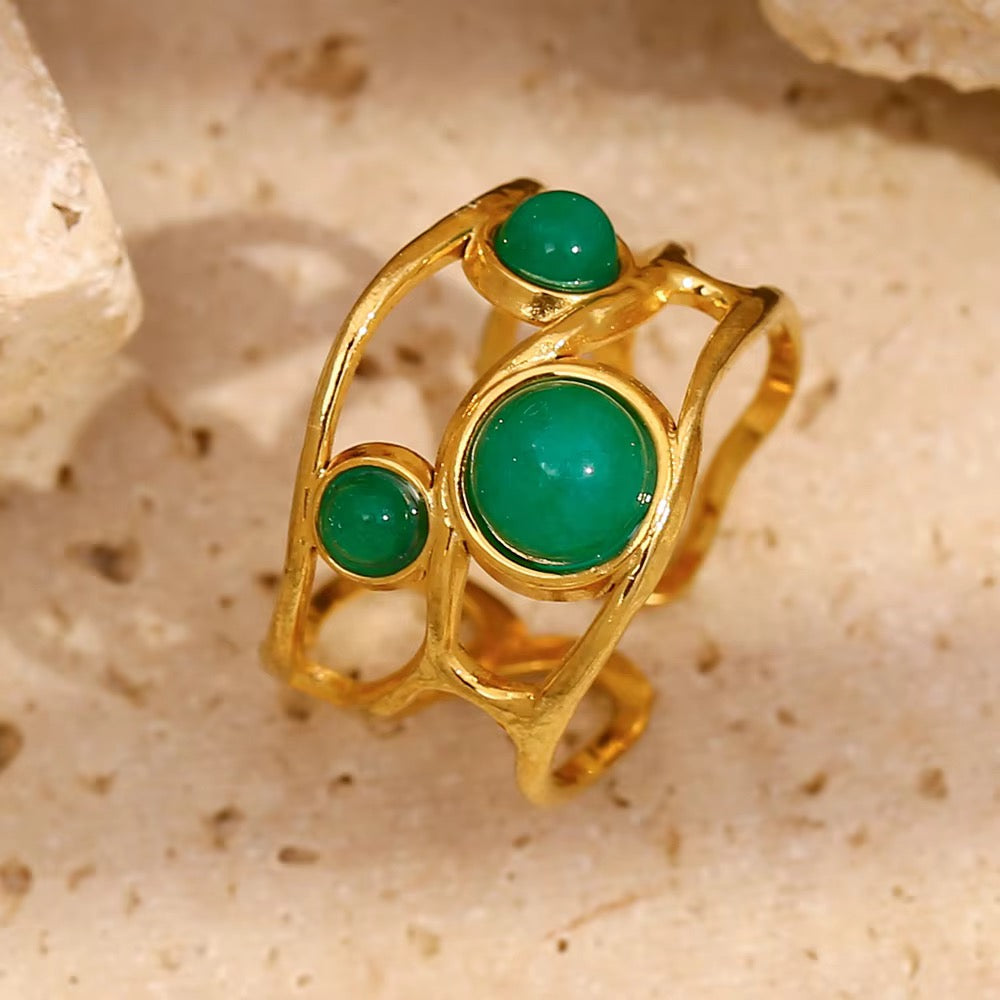 Bela Green Stone Ring
