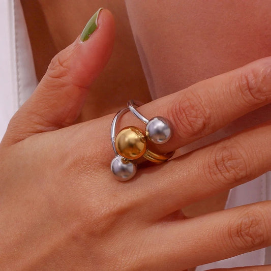 Two Tone Chunky Bubble Ring