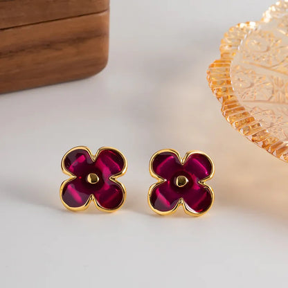 Urban Rani Ruby Flower Stud