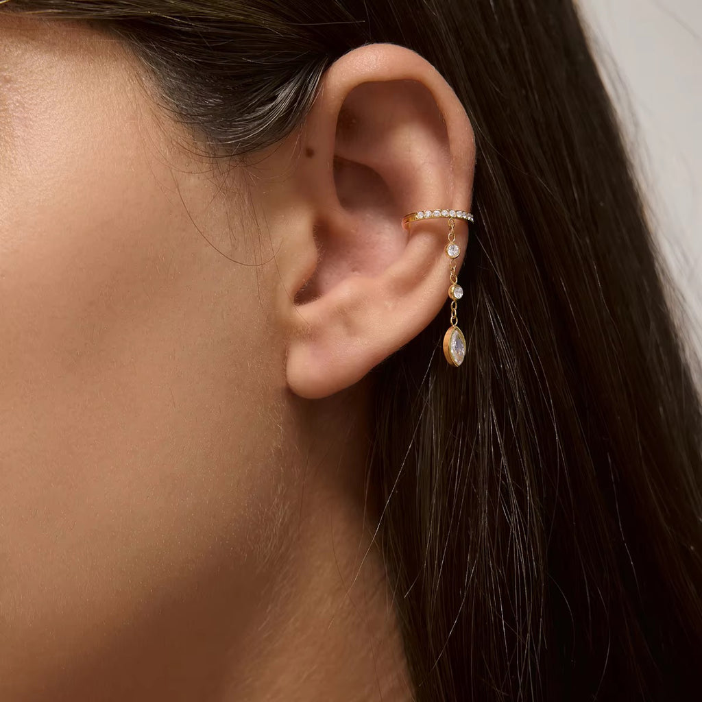 Tia Crystal Drop Ear Cuff