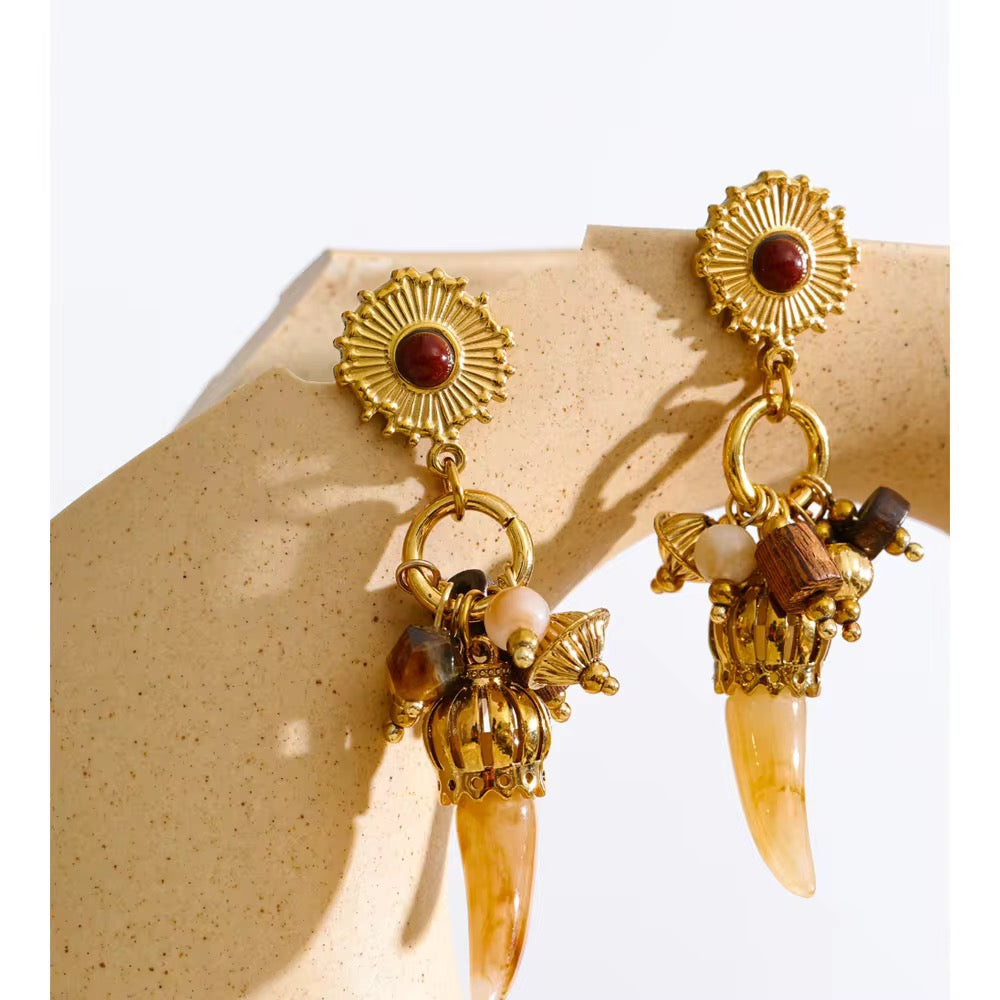 Marrakesh boho charm drop earrings by Navera Jewels