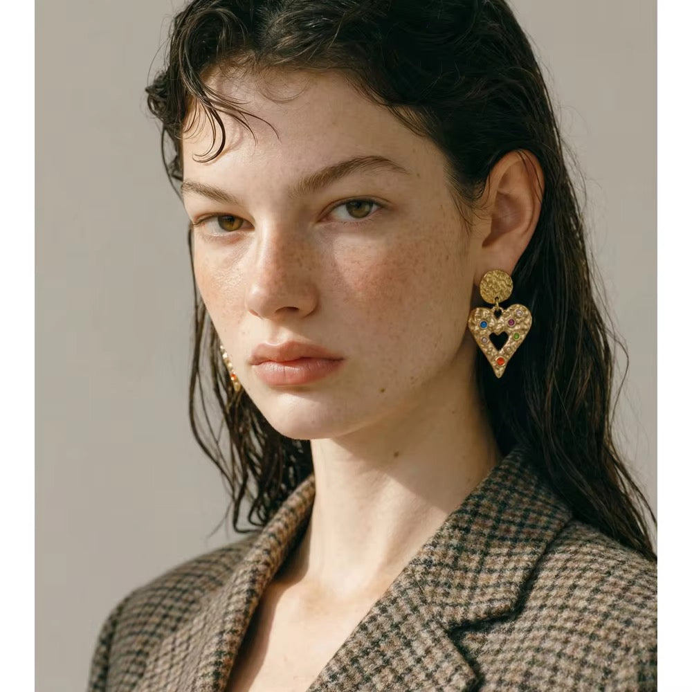Frida Heart Drop Earrings