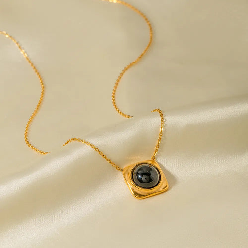 Noir Cube Pendant Necklace