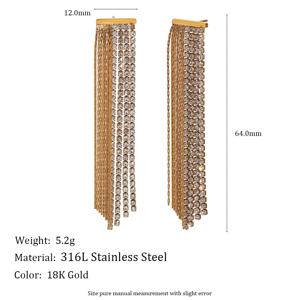 Zeenat Crystal Fringe Earrings