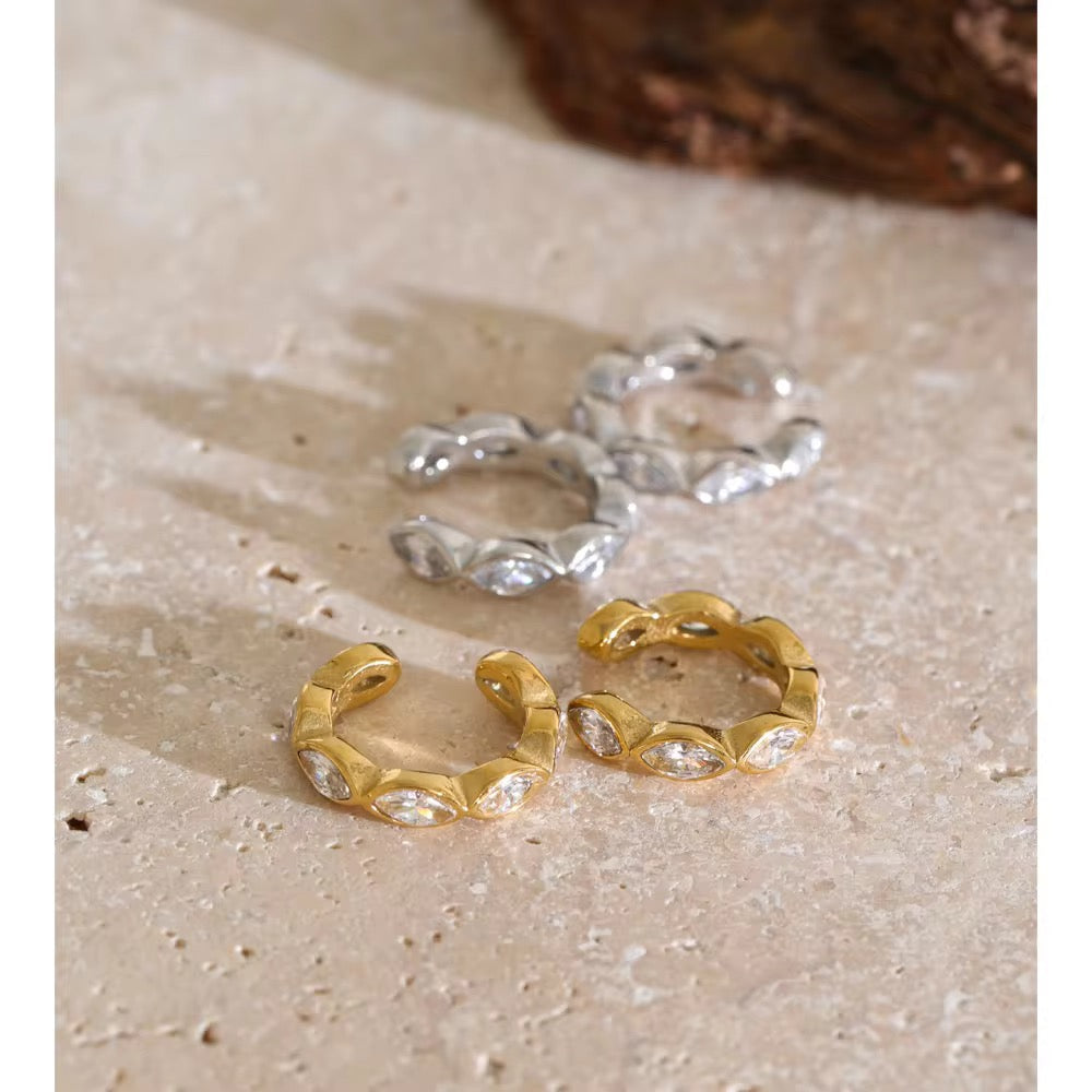 Pixie marquise crystal ear cuff by Navera Jewels