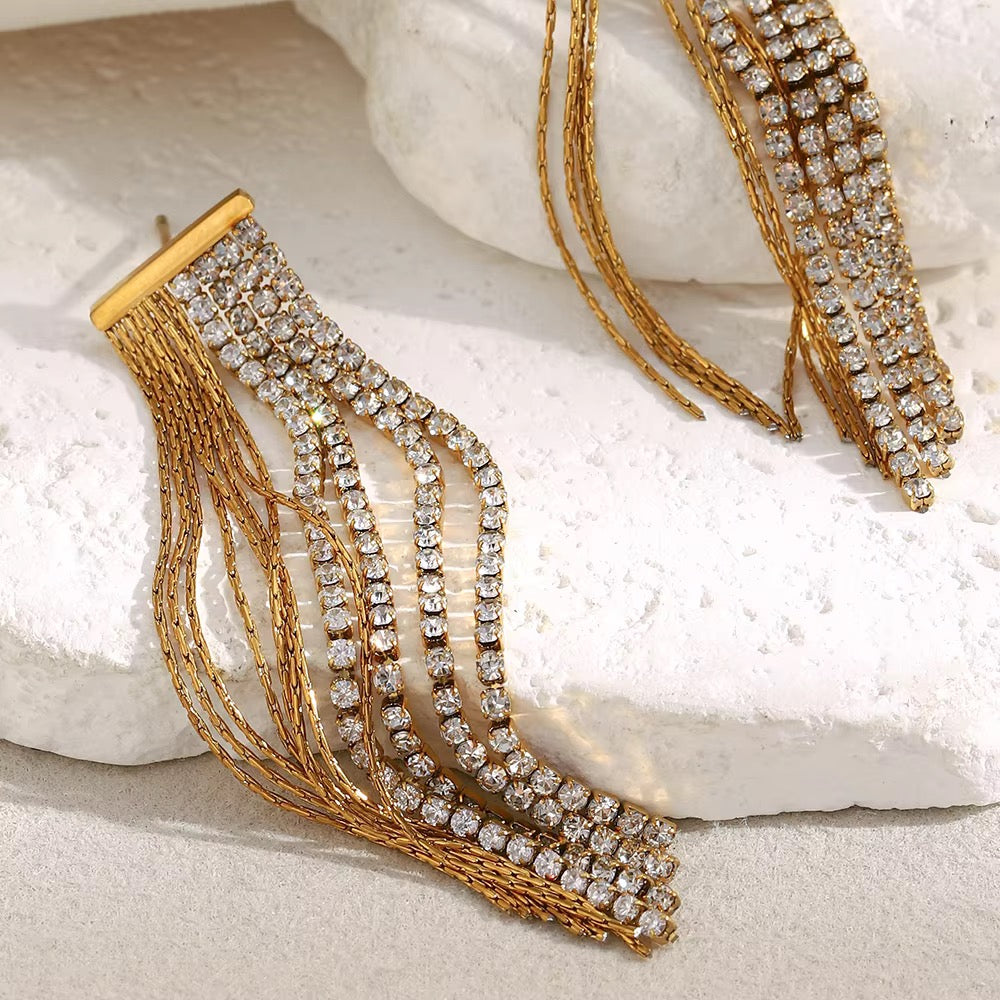 Zeenat Crystal Fringe Earrings