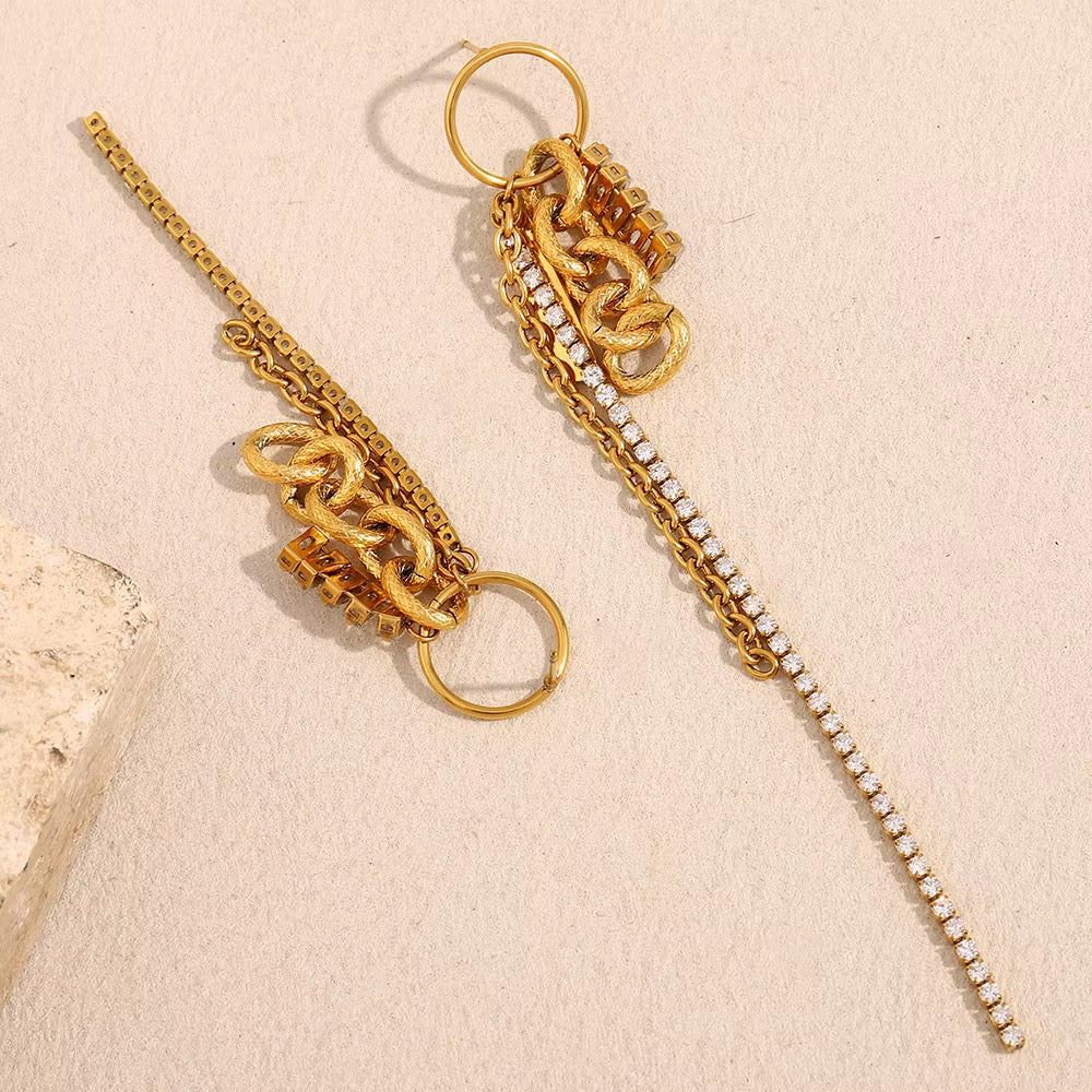 Adaa Asymmetric Chain Earrings