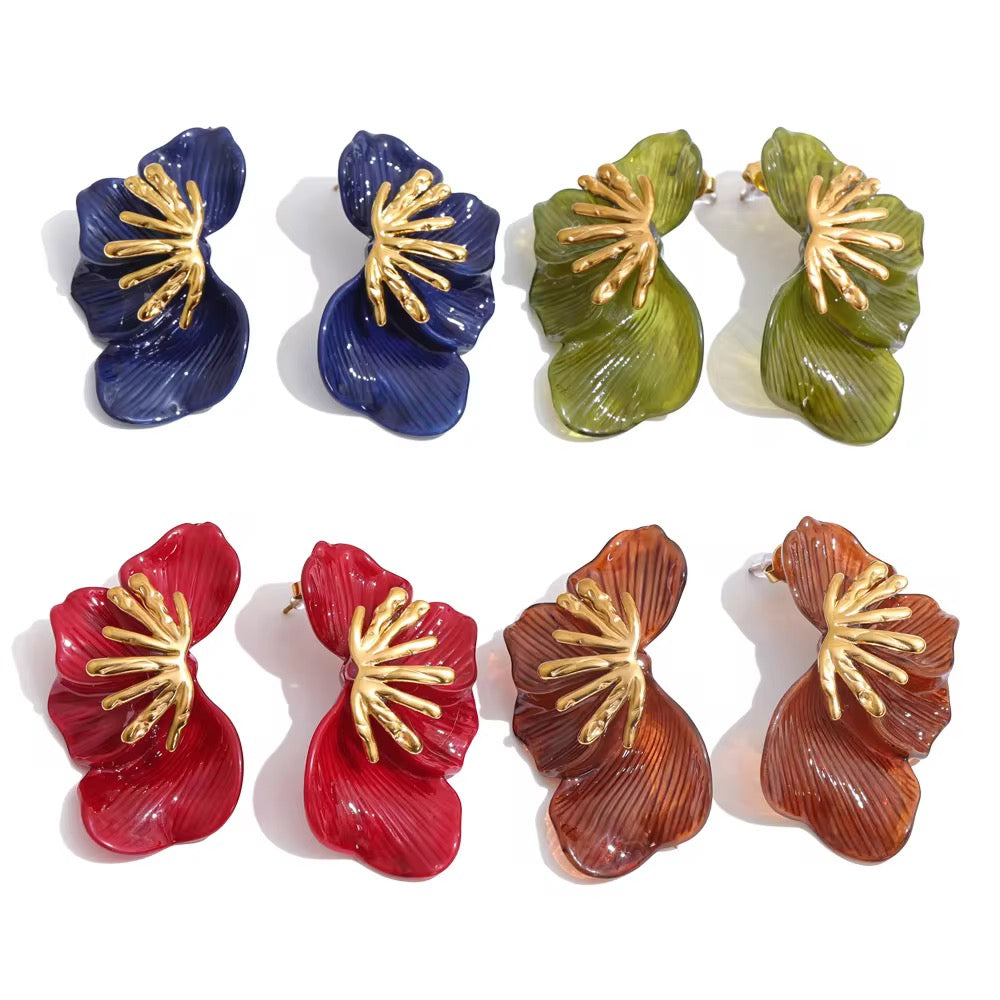 Poppy Statement Flower Earrings