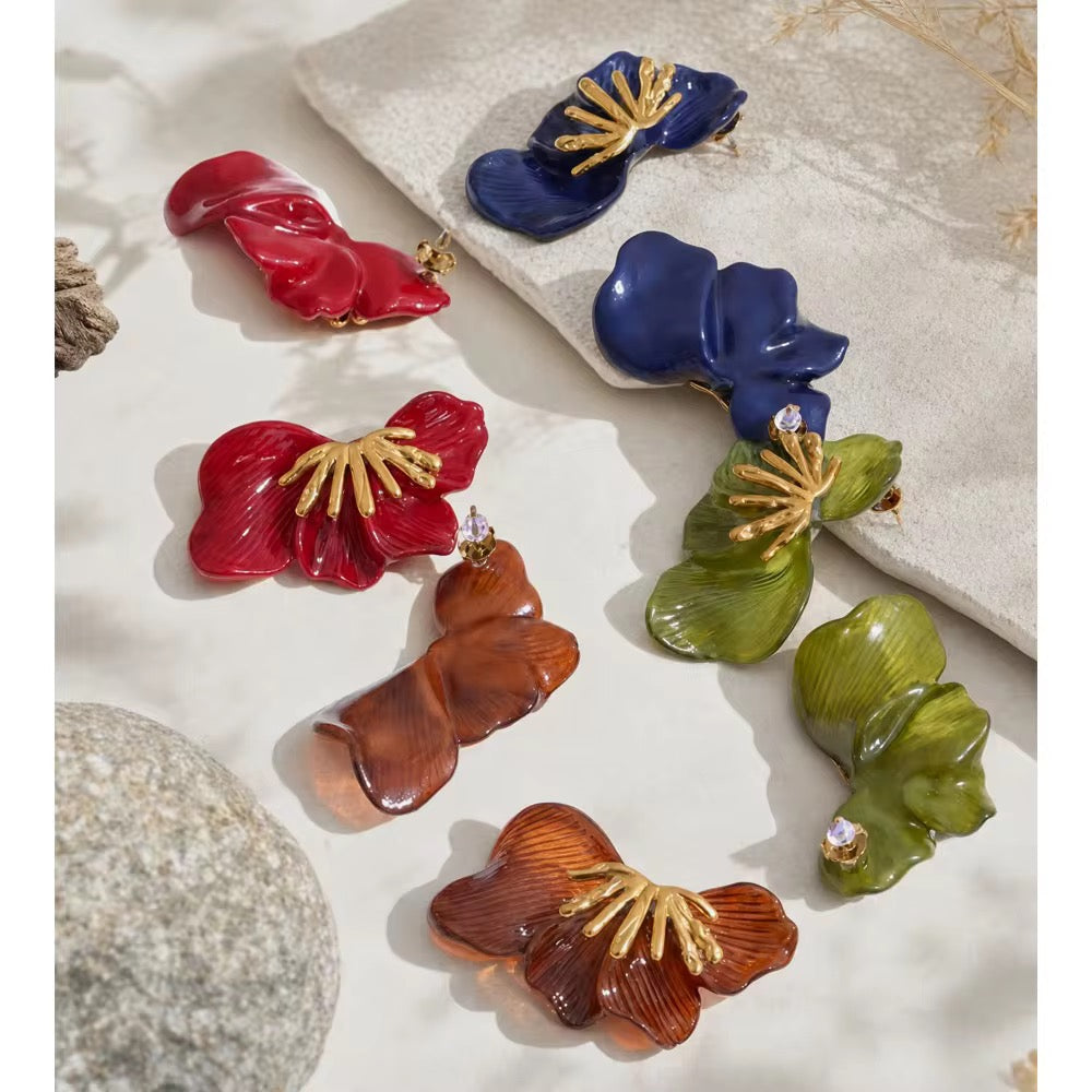 Poppy Statement Flower Earrings