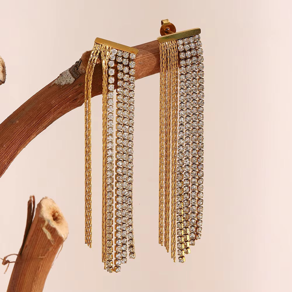 Zeenat Crystal Fringe Earrings
