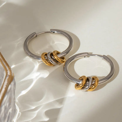 Two Tone Metallic Wave Hoops