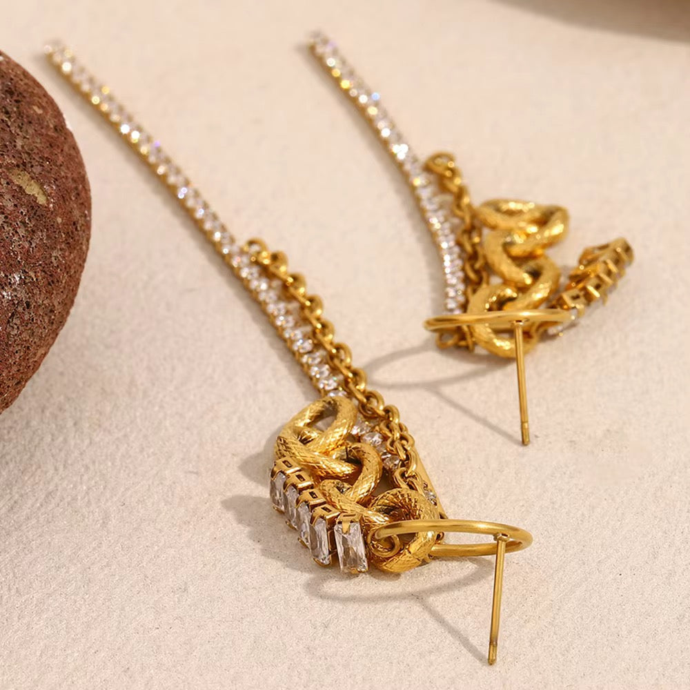Adaa Asymmetric Chain Earrings