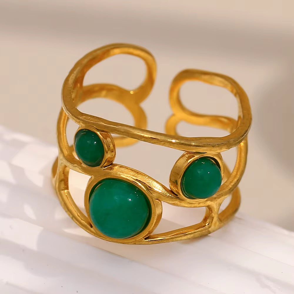 Bela Green Stone Ring