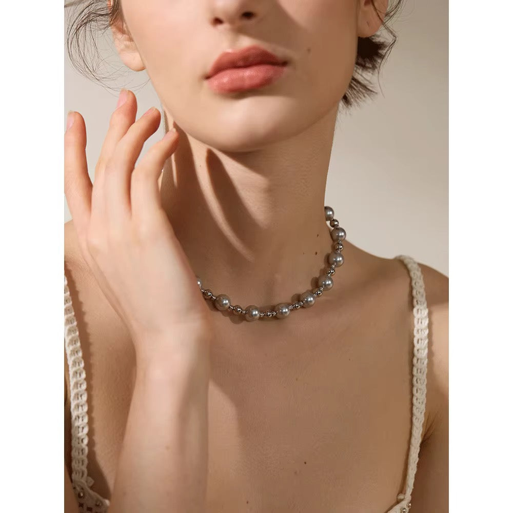 Megh Grey Pearl Necklace
