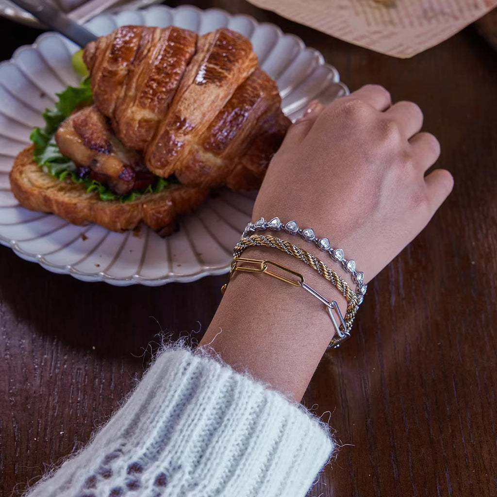 Marley Two-Tone Rope Chain Bracelet