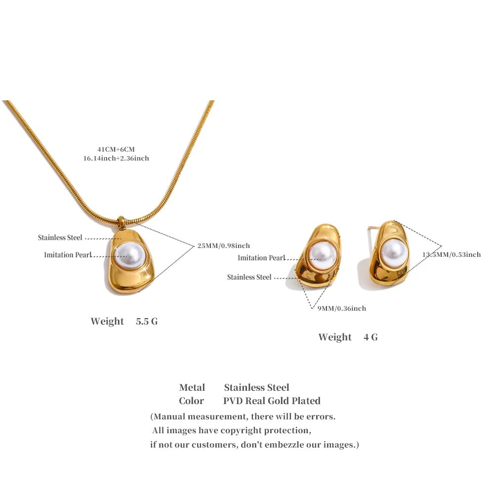 Shabnam Pearl Necklace and Earring Set