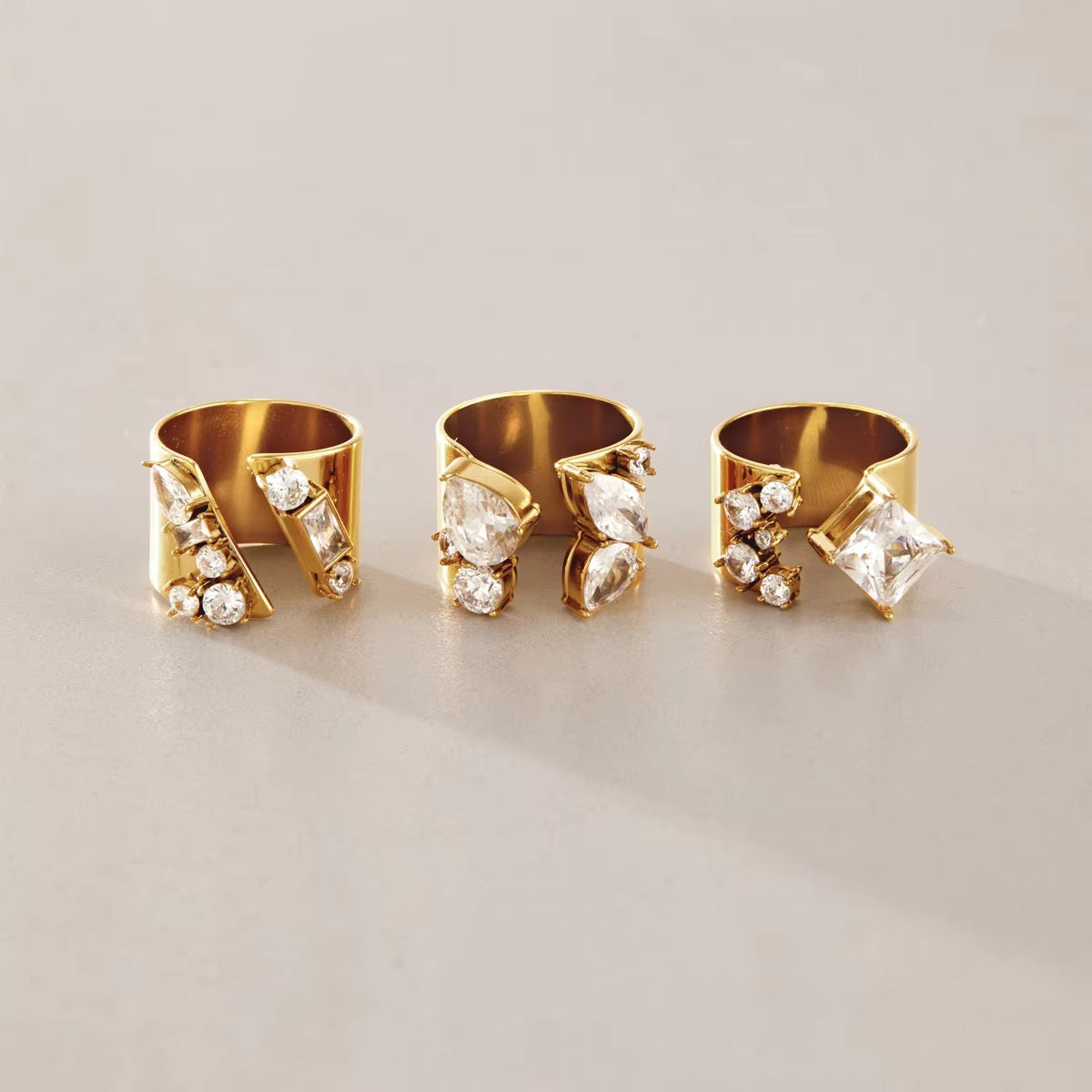 Inara crystal cocktail ring by Navera Jewels