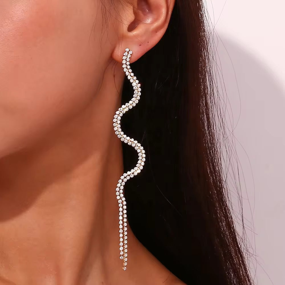 Bijli Crystal Drop Earrings