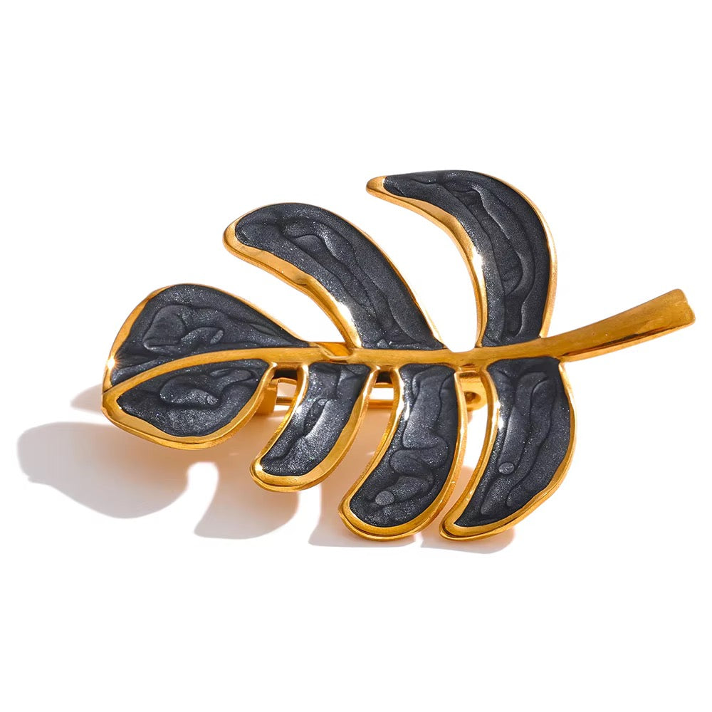 Pankh Leaf Brooch