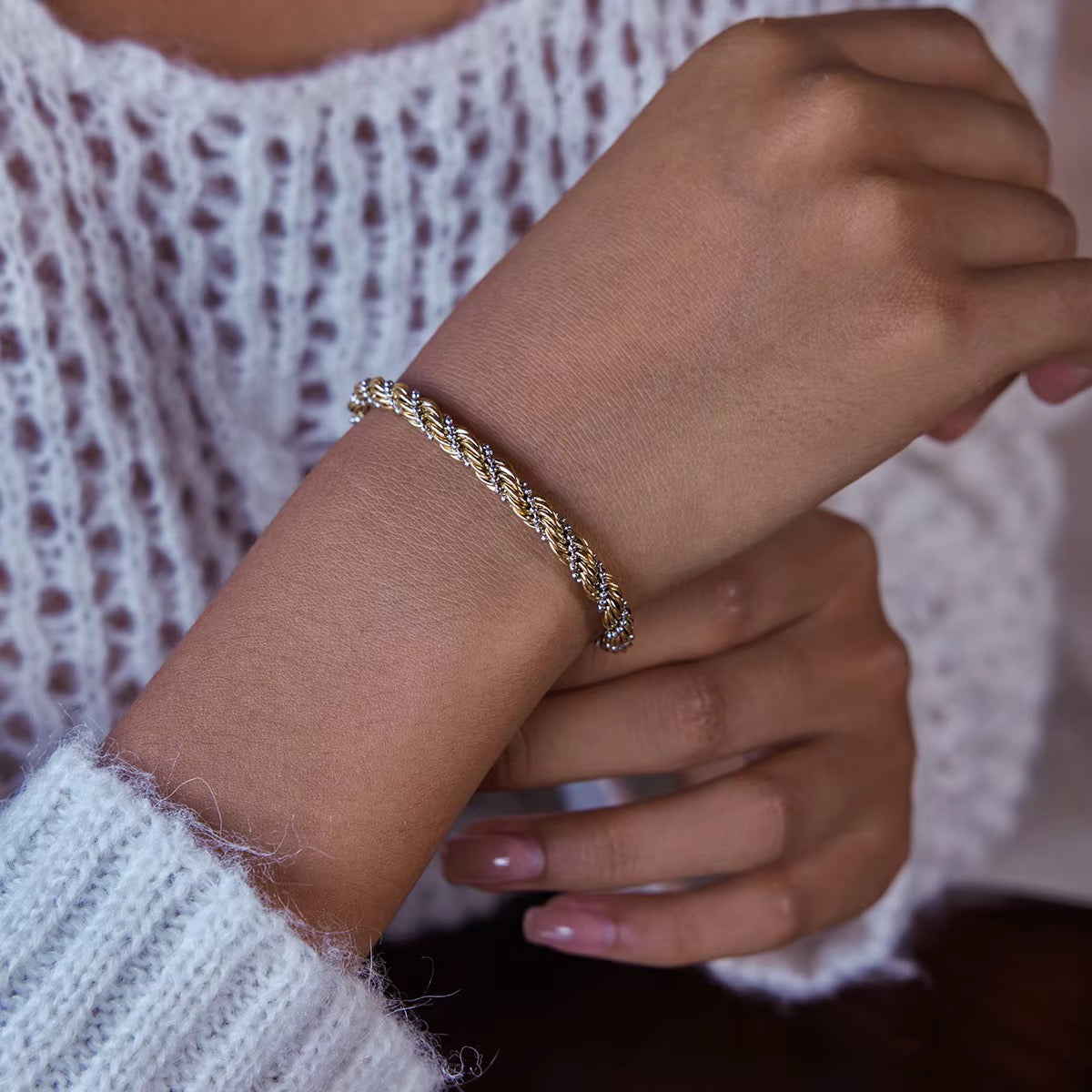 Marley Two-Tone Rope Chain Bracelet