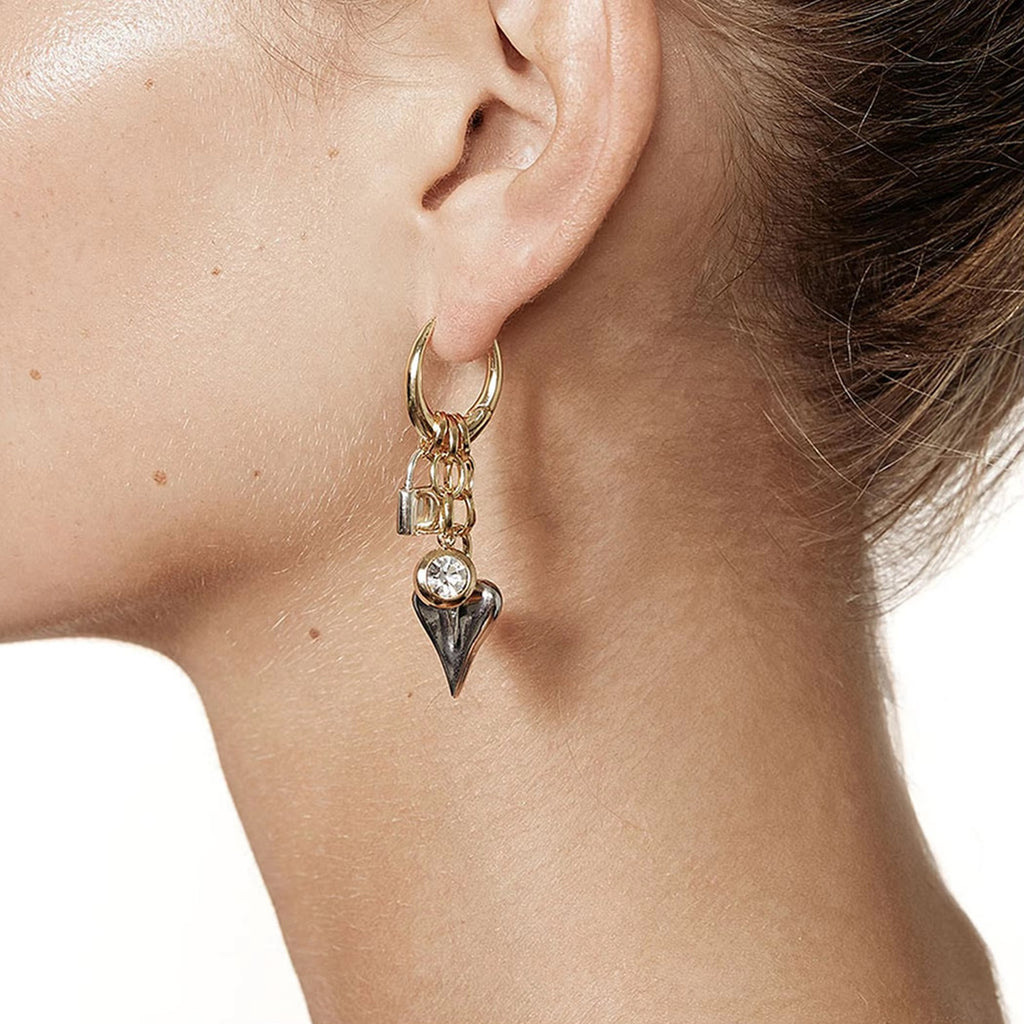 Liv Two-Tone Charm Huggie Earrings
