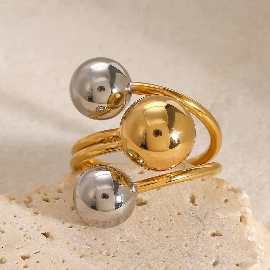 Two Tone Orbit Ring