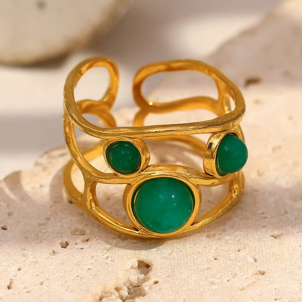 Bela Green Stone Ring