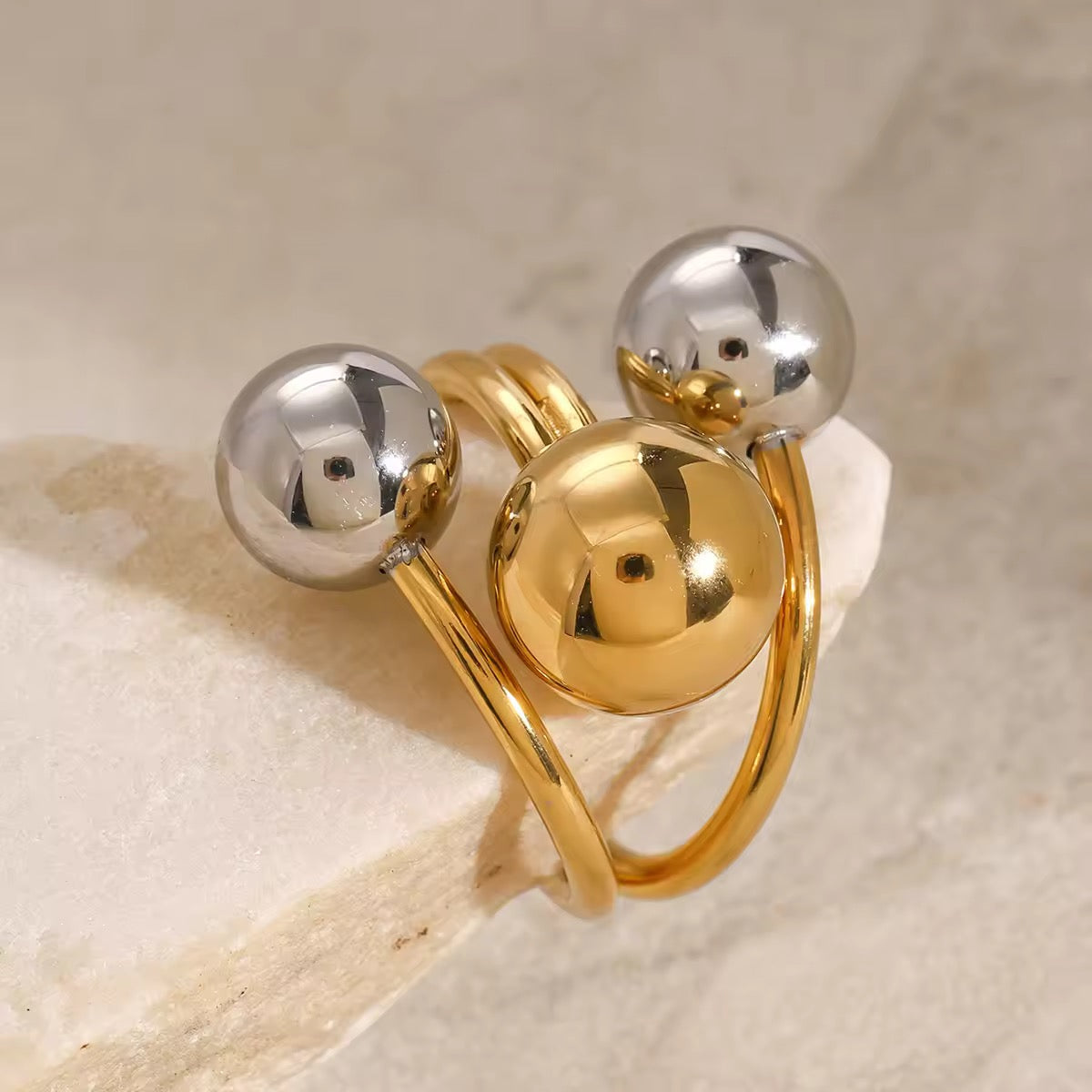 Two Tone Orbit Ring