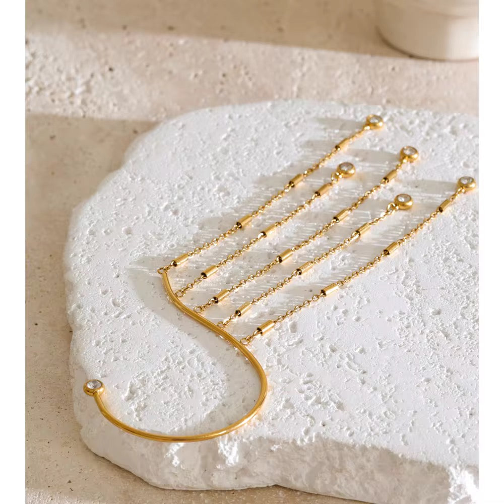 Amaya Gold Chain Tassel Ear Cuff