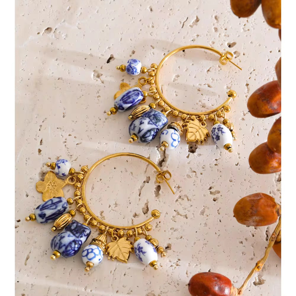 Leher Charm Hoop Earrings