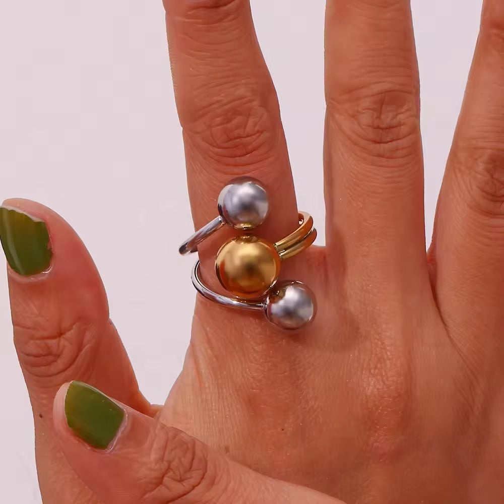 Two Tone Orbit Ring
