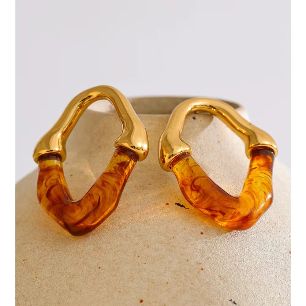 Maple Resin Hoop Earrings
