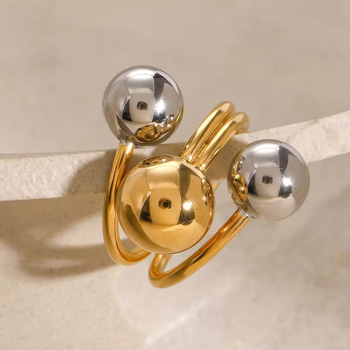 Two Tone Orbit Ring