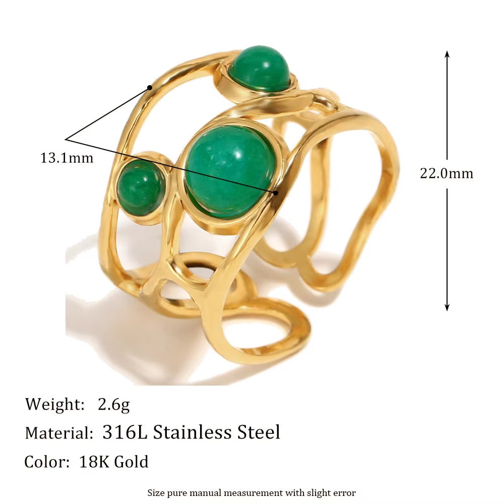 Bela Green Stone Ring