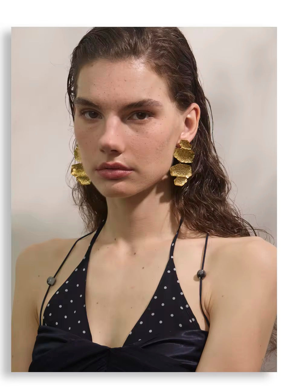 Midas Hammered Gold Drop Earrings
