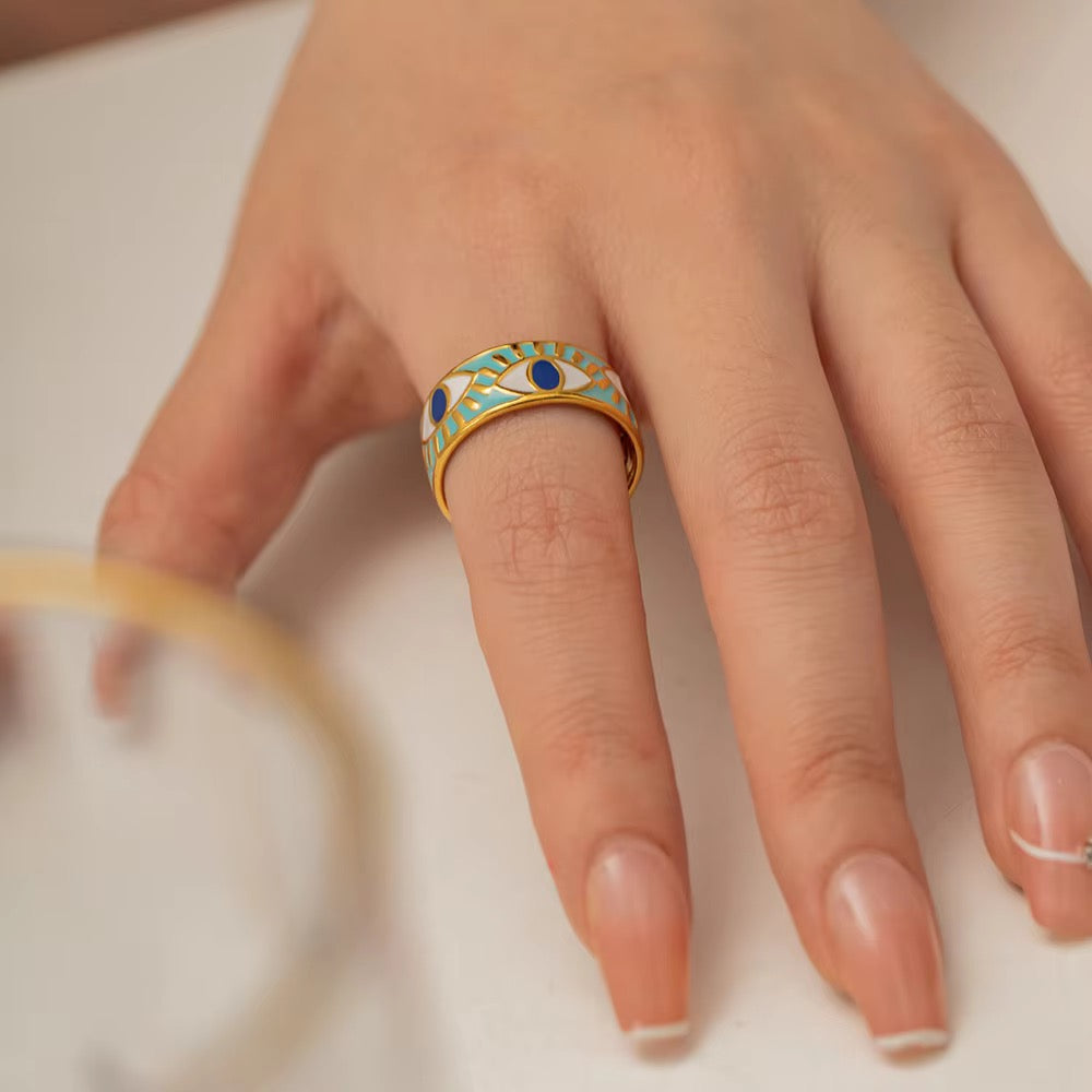 Nazli Evil Eye Enamel Ring