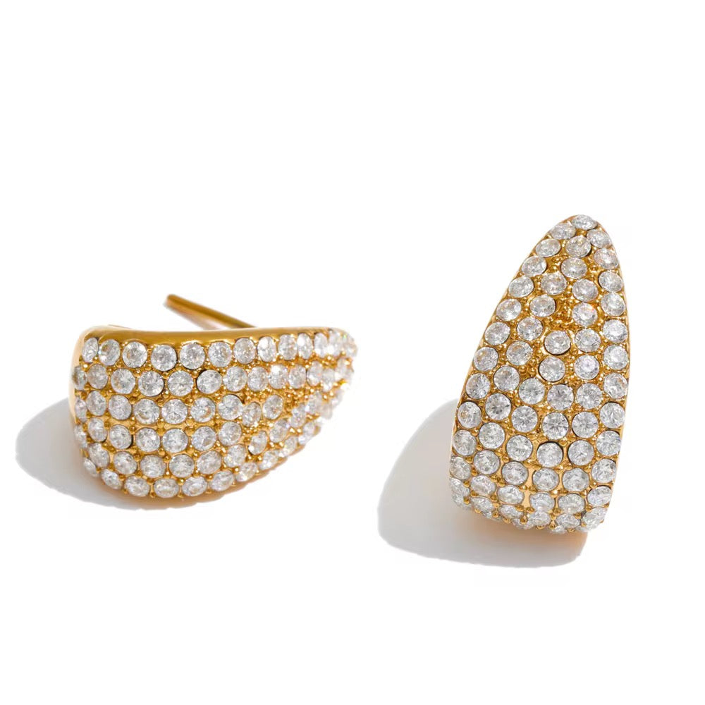 Jugnu pave crystal teardrop stud earrings by Navera Jewels