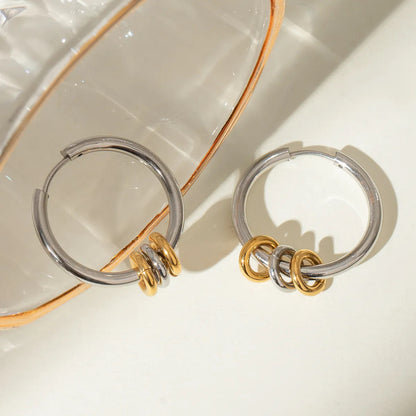 Two Tone Metallic Wave Hoops